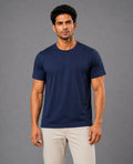 JMP Max Dri Men's Micro Polyester Dry Fit T-Shirt | Quick Dry, Breathable & Lightweight | Half Sleeve Round Neck | Regular Fit, Sports, Gym, Running & Casual Wear (Navy Blue)