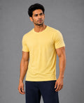 JMP Max Dri Men's Micro Polyester Dry Fit T-Shirt | Quick Dry, Breathable & Lightweight | Half Sleeve Round Neck | Regular Fit, Sports, Gym, Running & Casual Wear (Yellow)
