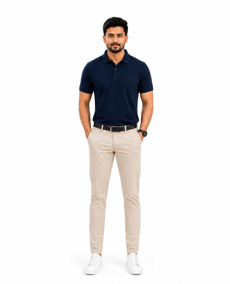 Stagley Men's Micro Polyester Dry Fit Polo T-Shirt | Quick Dry, Breathable & Lightweight | Regular Fit | Collared Half Sleeve Sports, Office & Casual Wear (Navy Blue)
