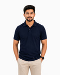 Stagley Men's Micro Polyester Dry Fit Polo T-Shirt | Quick Dry, Breathable & Lightweight | Regular Fit | Collared Half Sleeve Sports, Office & Casual Wear (Navy Blue)