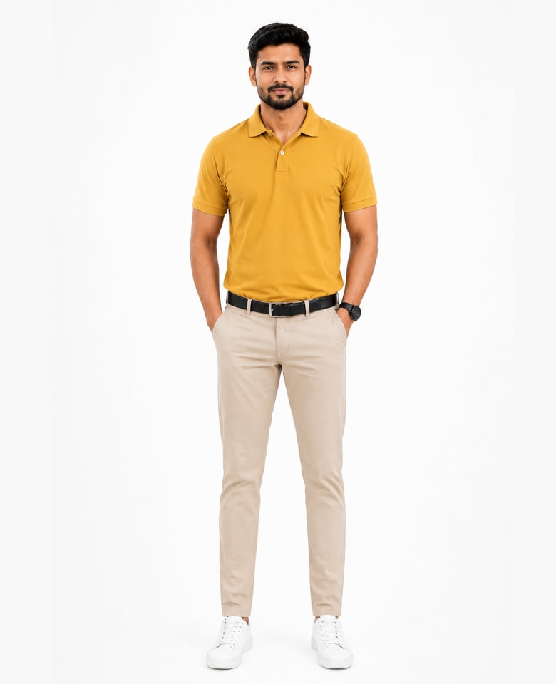 Stagley Men's Micro Polyester Dry Fit Polo T-Shirt | Quick Dry, Breathable & Lightweight | Regular Fit | Collared Half Sleeve Sports, Office & Casual Wear (Mustard)