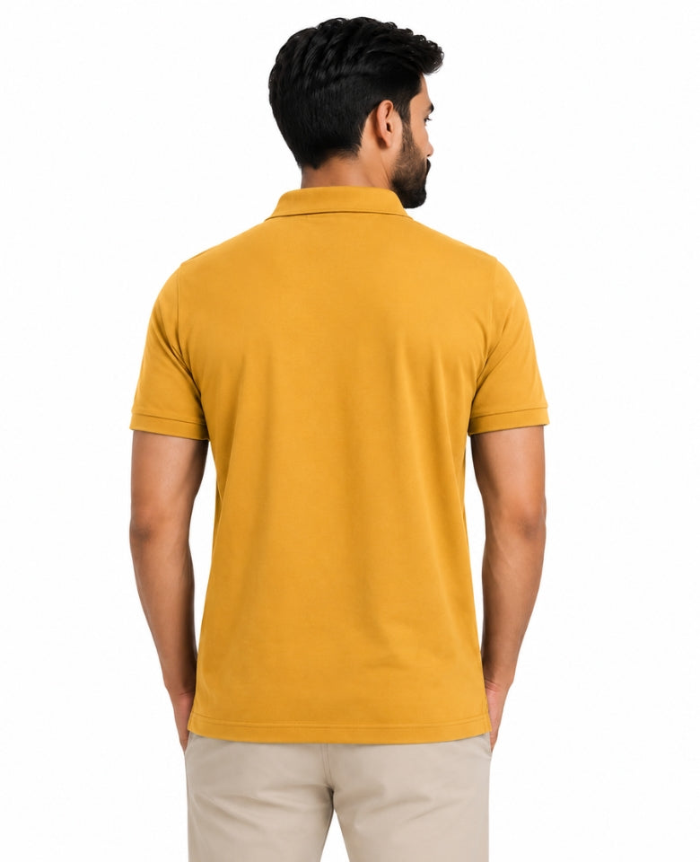 Stagley Men's Micro Polyester Dry Fit Polo T-Shirt | Quick Dry, Breathable & Lightweight | Regular Fit | Collared Half Sleeve Sports, Office & Casual Wear (Mustard)