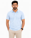 Stagley Men's Micro Polyester Dry Fit Polo T-Shirt | Quick Dry, Breathable & Lightweight | Regular Fit | Collared Half Sleeve Sports, Office & Casual Wear (Sky Blue)