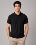 Vinson Men's 100% Cotton Polo T-Shirt | Soft, Breathable & Comfortable | Regular Fit | Half Sleeve Collared | Casual, Office & Everyday Wear (Black)