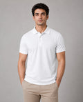 Vinson Men's 100% Cotton Polo T-Shirt | Soft, Breathable & Comfortable | Regular Fit | Half Sleeve Collared | Casual, Office & Everyday Wear (White)
