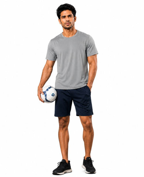JMP Max Dri Men's Micro Polyester Dry Fit T-Shirt | Quick Dry, Breathable & Lightweight | Half Sleeve Round Neck | Regular Fit, Sports, Gym, Running & Casual Wear (Grey)