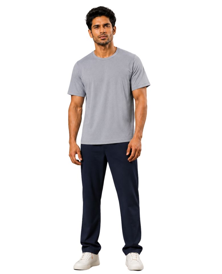 JMP Max Dri Men's Micro Polyester Dry Fit T-Shirt | Quick Dry, Breathable & Lightweight | Half Sleeve Round Neck | Regular Fit, Sports, Gym, Running & Casual Wear (Grey)