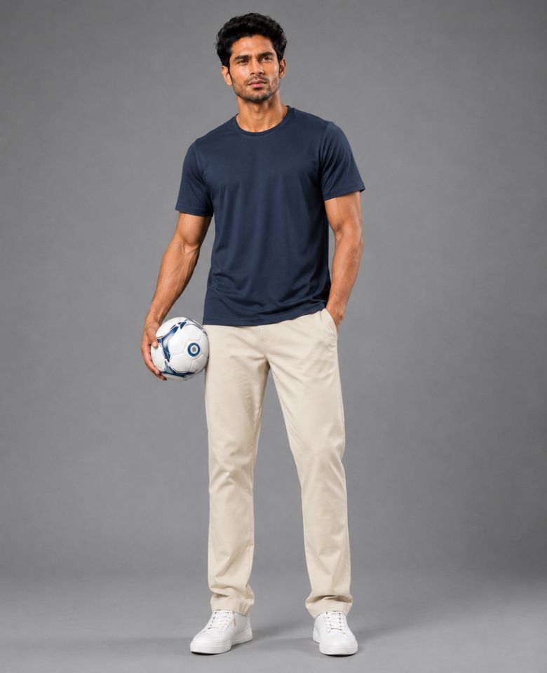 JMP Max Dri Men's Micro Polyester Dry Fit T-Shirt | Quick Dry, Breathable & Lightweight | Half Sleeve Round Neck | Regular Fit, Sports, Gym, Running & Casual Wear (Navy Blue)