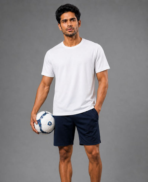 JMP Max Dri Men's Micro Polyester Dry Fit T-Shirt | Quick Dry, Breathable & Lightweight | Half Sleeve Round Neck | Regular Fit, Sports, Gym, Running & Casual Wear (White)