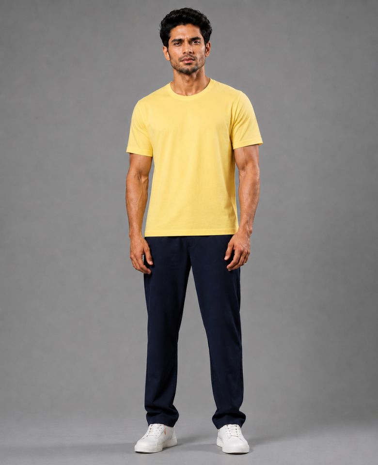JMP Max Dri Men's Micro Polyester Dry Fit T-Shirt | Quick Dry, Breathable & Lightweight | Half Sleeve Round Neck | Regular Fit, Sports, Gym, Running & Casual Wear (Yellow)
