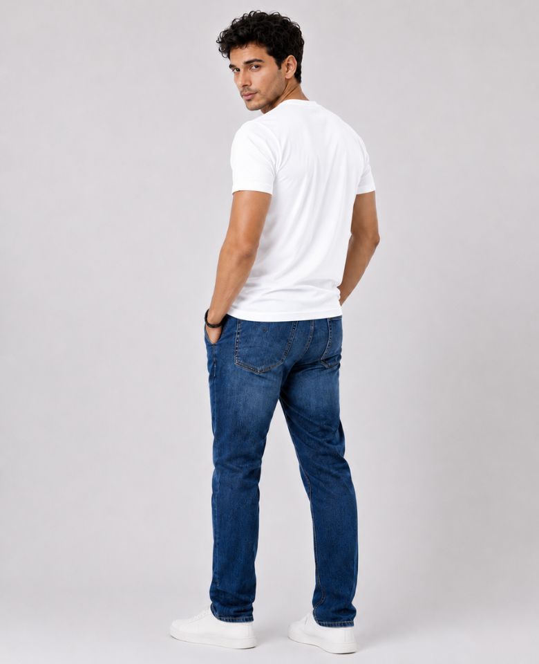 Stagley Men's 100% Cotton Round Neck T-Shirt | Soft, Breathable & Comfortable | Half Sleeve | Regular Fit | Solid Casual Everyday Wear (White)