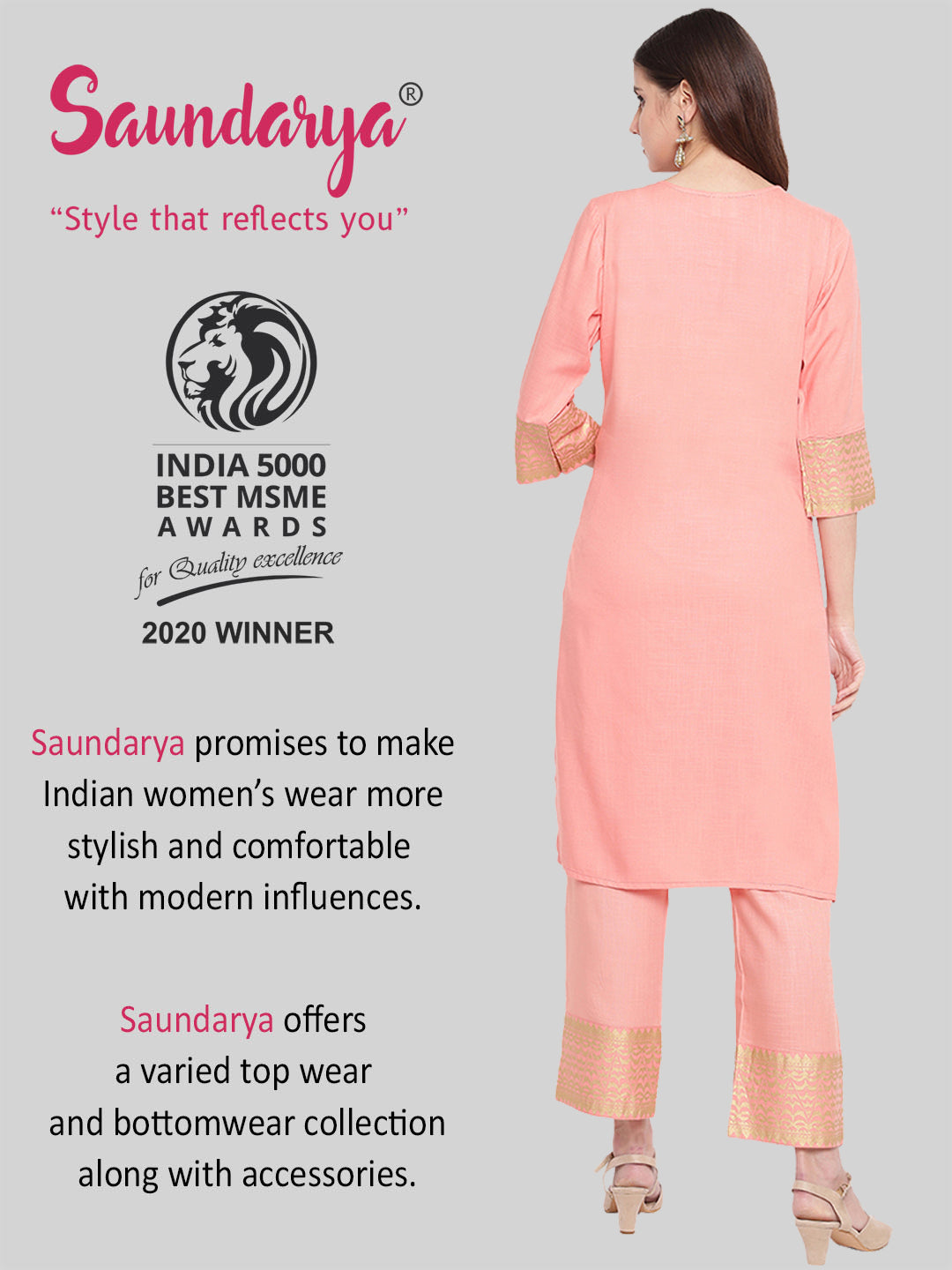 Peach kurta set